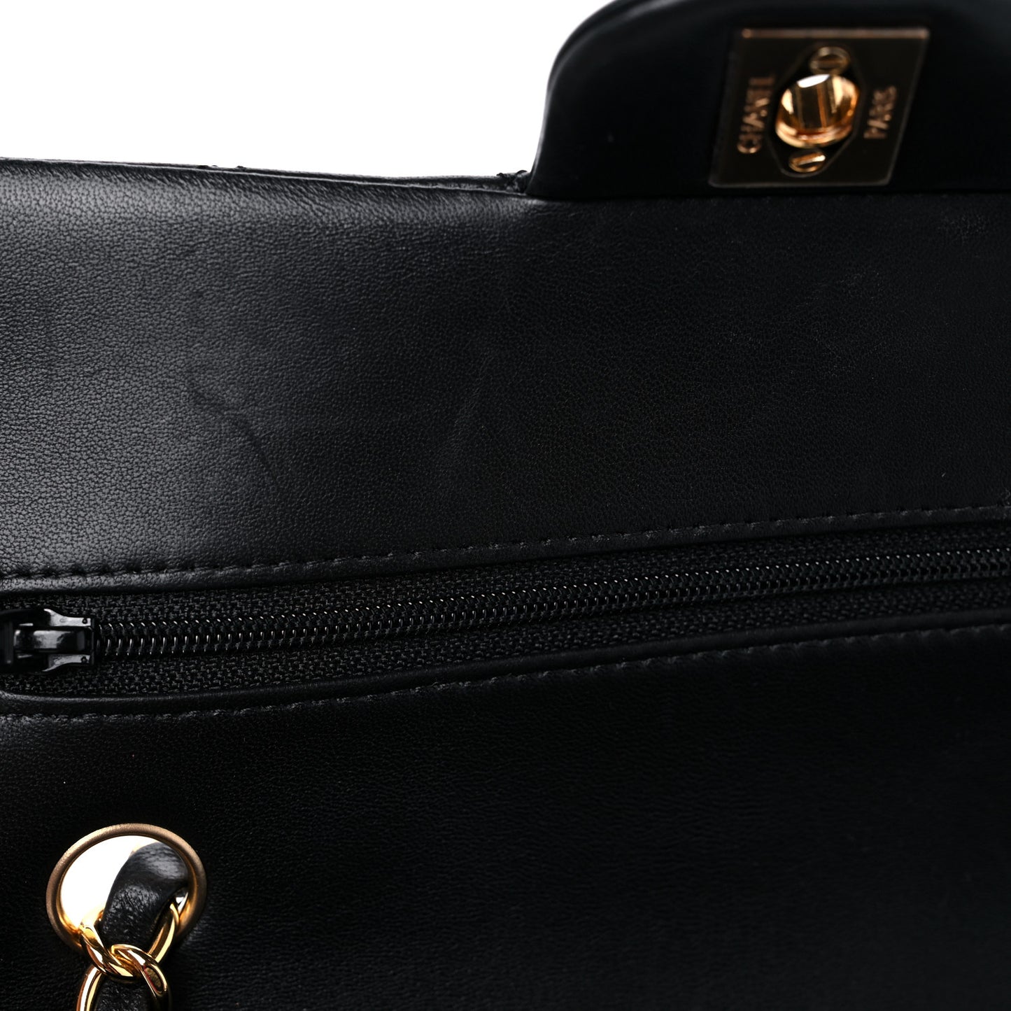 Lambskin Quilted Small Double Flap Black