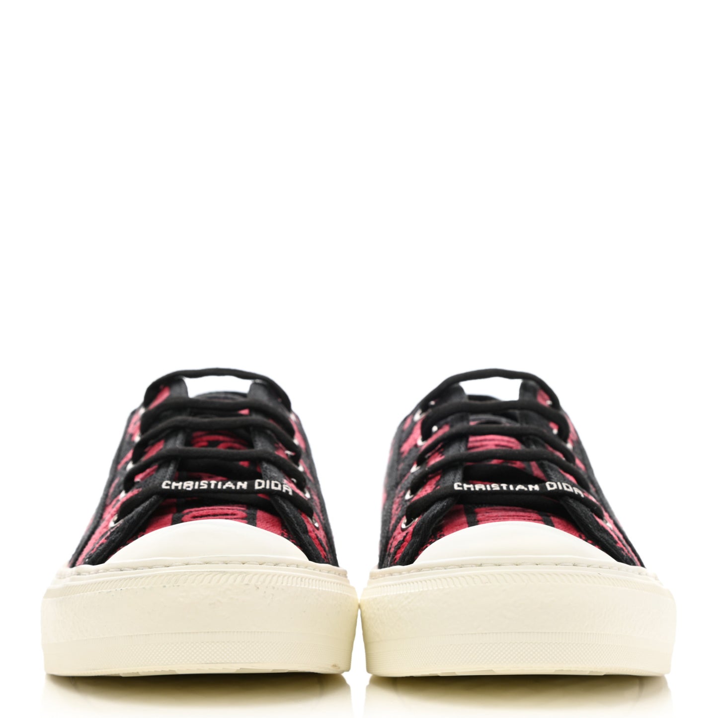 Cotton Mizza Embroidered Walk'N'Dior Low Top Sneakers 41 Red Multicolor