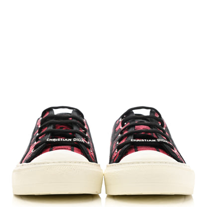 Christian Dior Cotton Mizza Embroidered Walk'N'Dior Low Top Sneakers 41 Red Multicolor 2 of 8