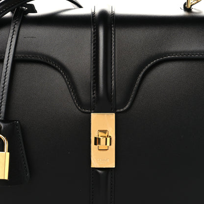 Celine Satinated Calfskin Small 16 Top Handle Bag Black 7 of 10