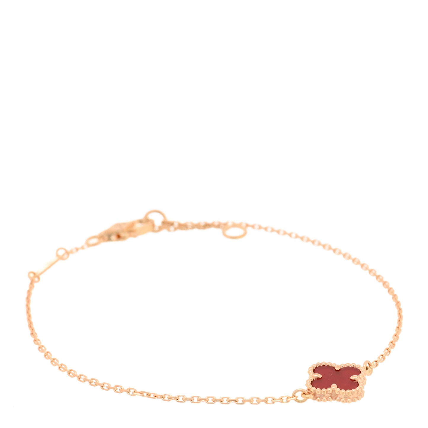 18K Rose Gold Carnelian Sweet Alhambra Bracelet