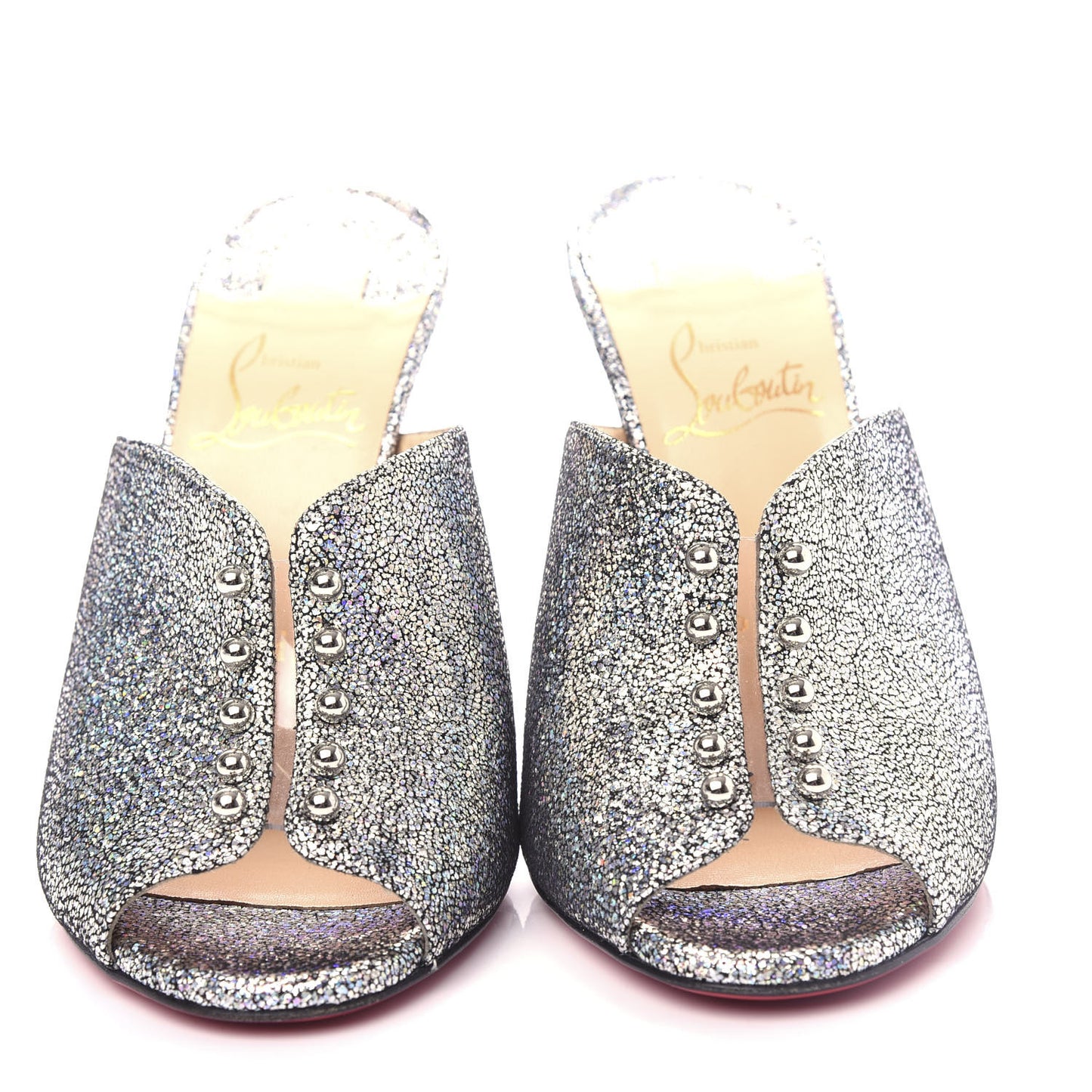 Nappa Mica PVC Glitter Predumule 100 Pumps 36 Silver