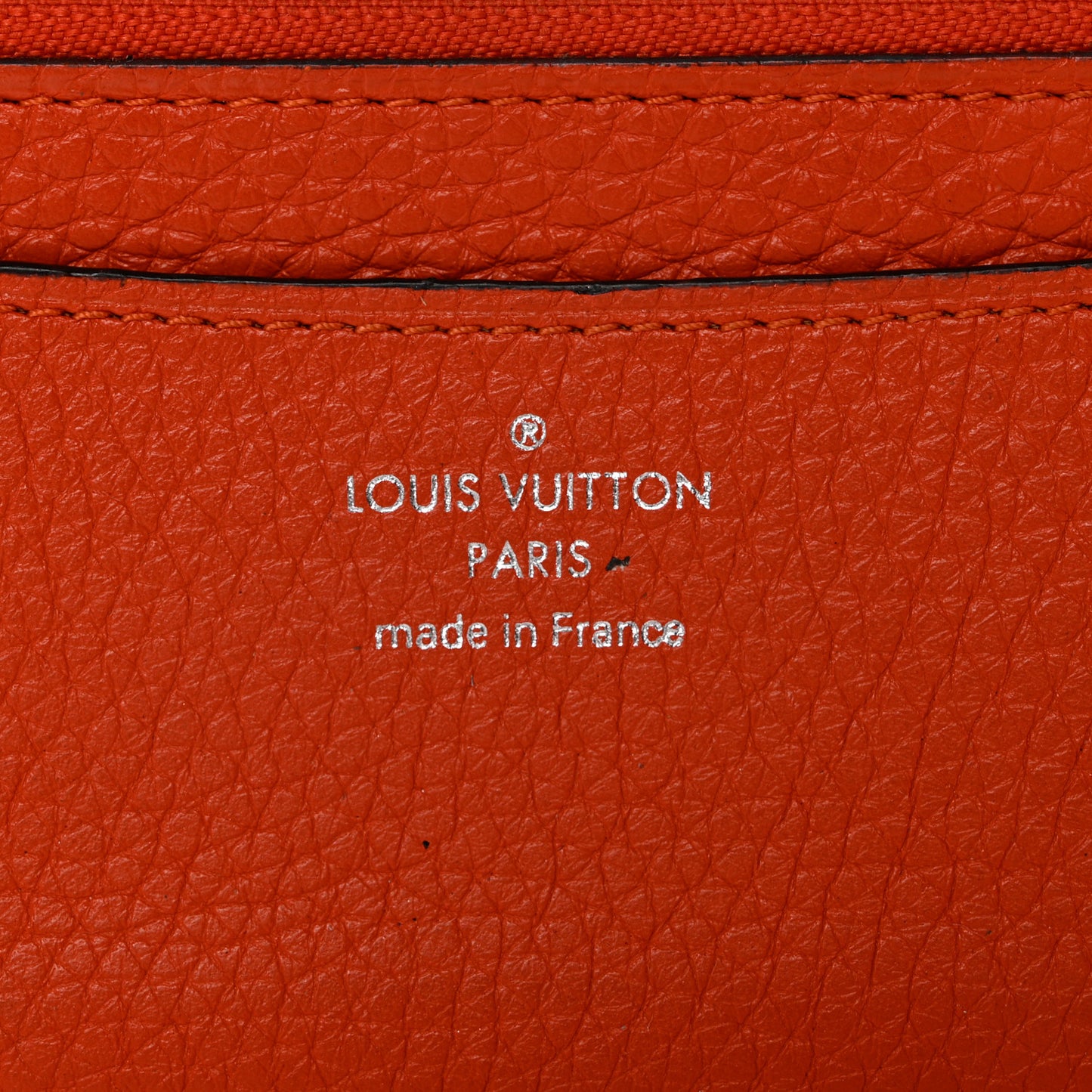 Taurillon Vivienne LV Long Wallet Clementine