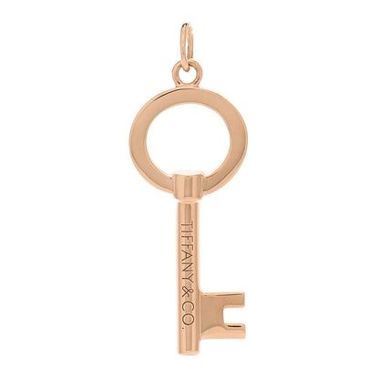 Tiffany 18K Rose Gold Modern Keys Open Round Key Pendant 1 of 4