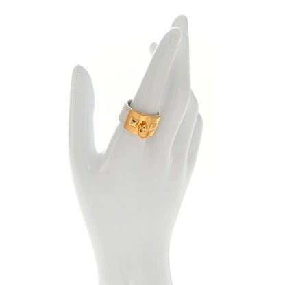 Hermes Epsom Collier De Chien CDC Ring L White 2 of 5