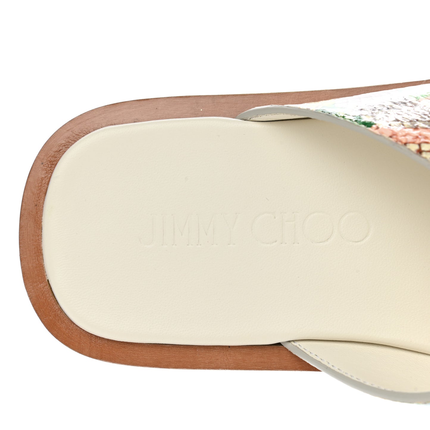 Glossy Rainbow Elaphe Palmo Sunrise Flat Sandals 42 Multicolor