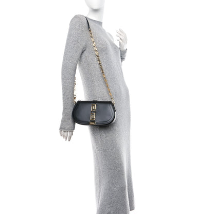 Versace Calfskin Medium Greca Goddess Shoulder Bag Black 2 of 9