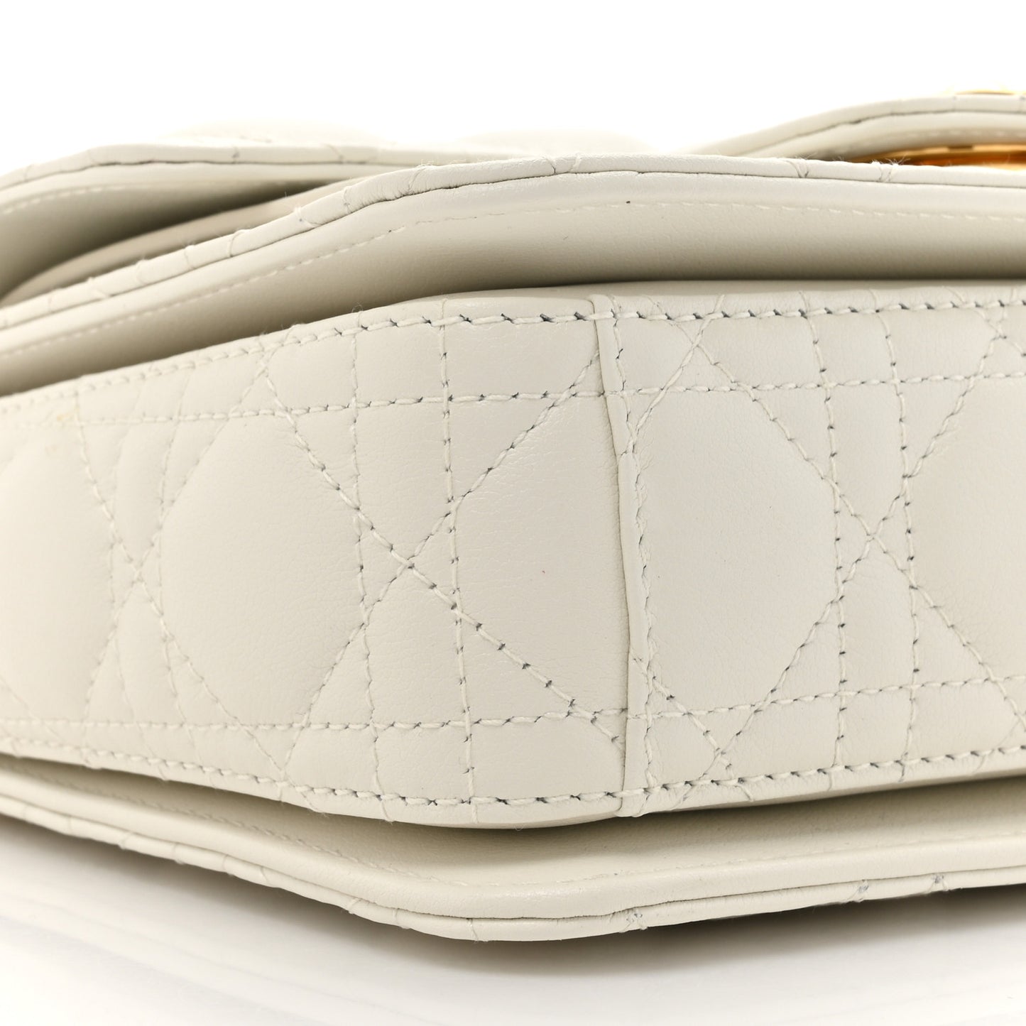 Lambskin Cannage Small Jolie Top Handle Bag Latte
