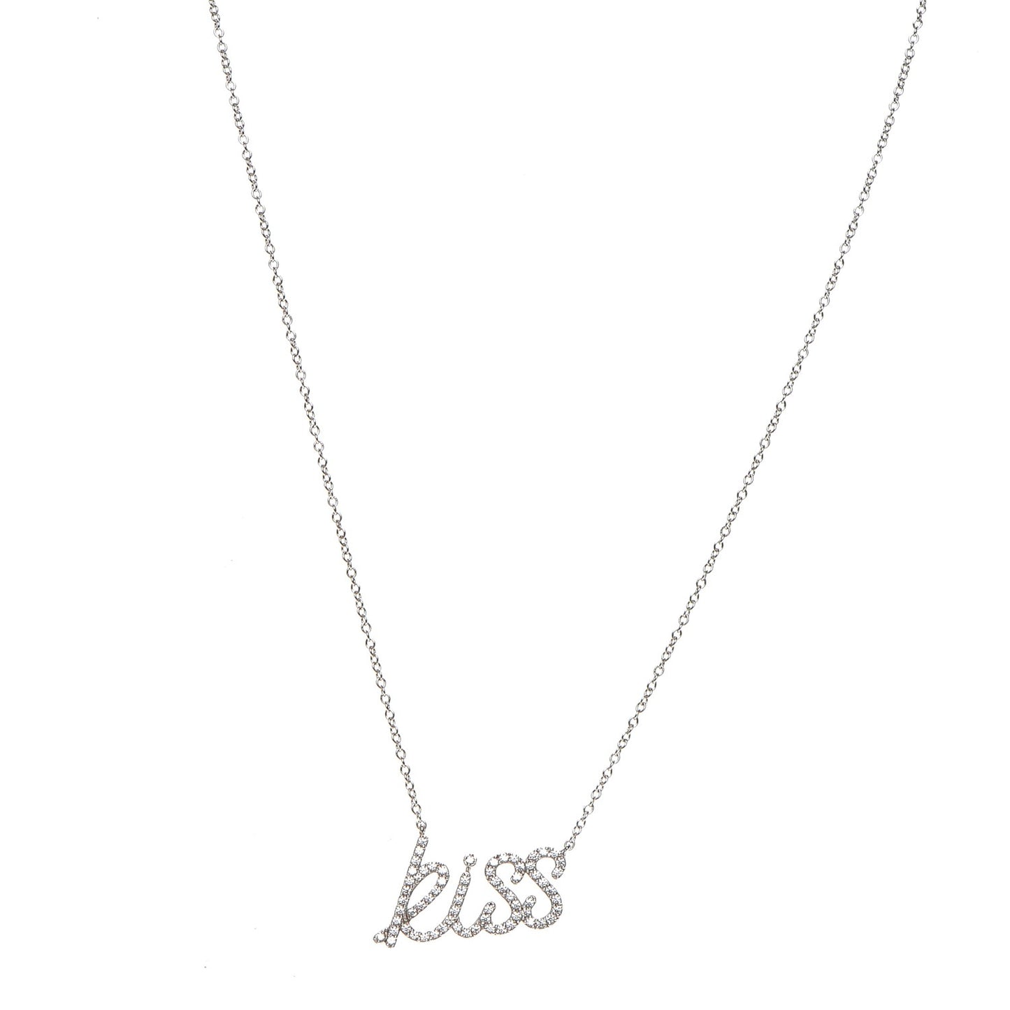 18K White Gold Diamond Kiss Pendant Necklace
