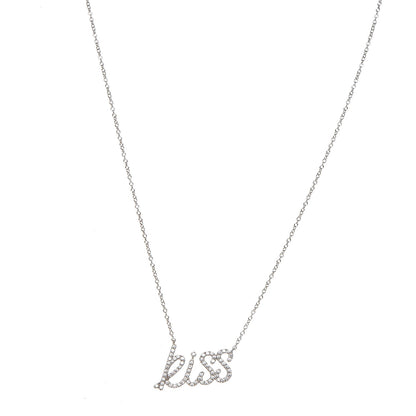 Tiffany 18K White Gold Diamond Kiss Pendant Necklace 1 of 6