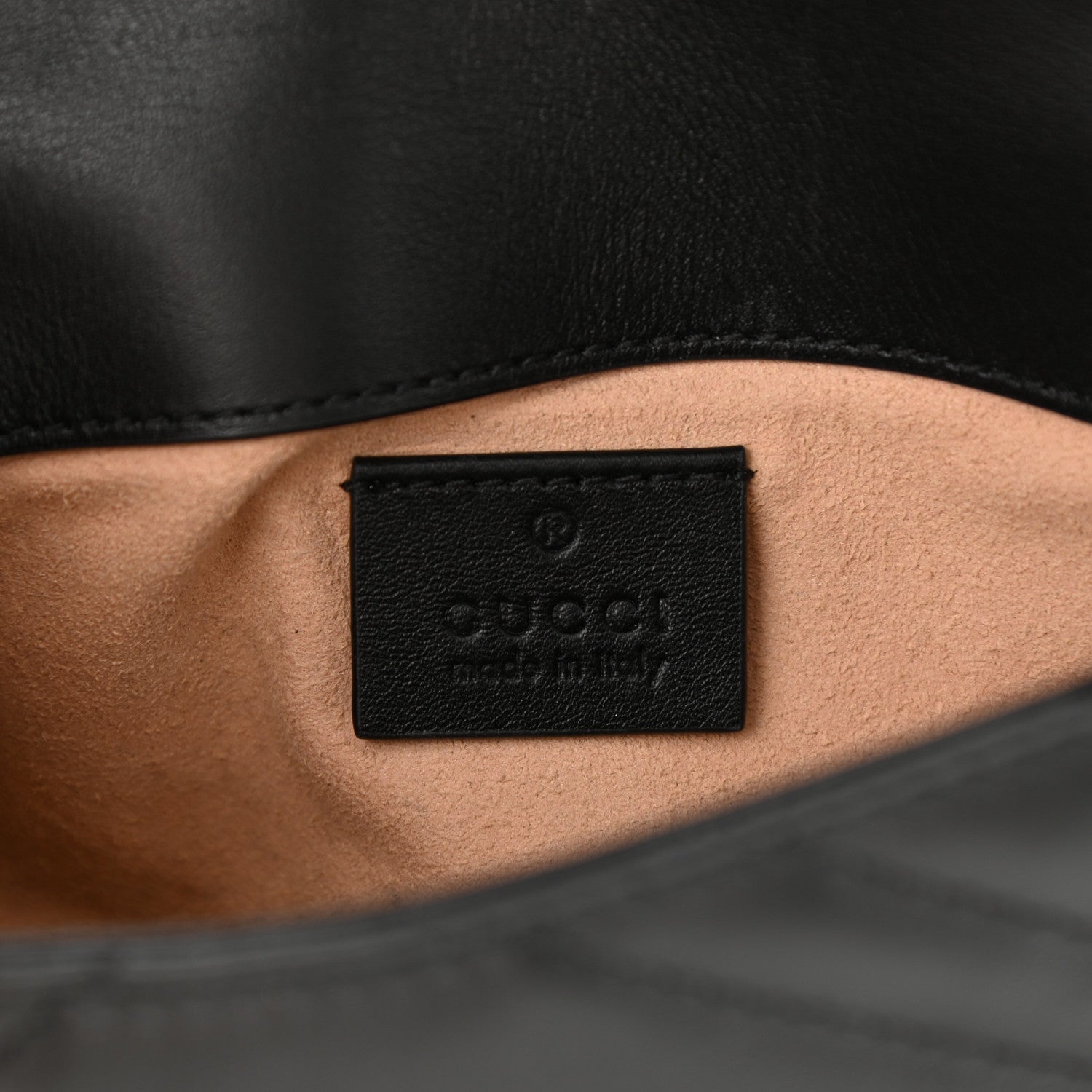 Gucci Calfskin Matelasse Super Mini GG Marmont Shoulder Bag Black 6 of 9