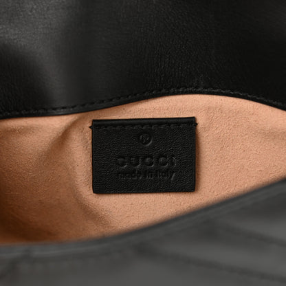Gucci Calfskin Matelasse Super Mini GG Marmont Shoulder Bag Black 6 of 9