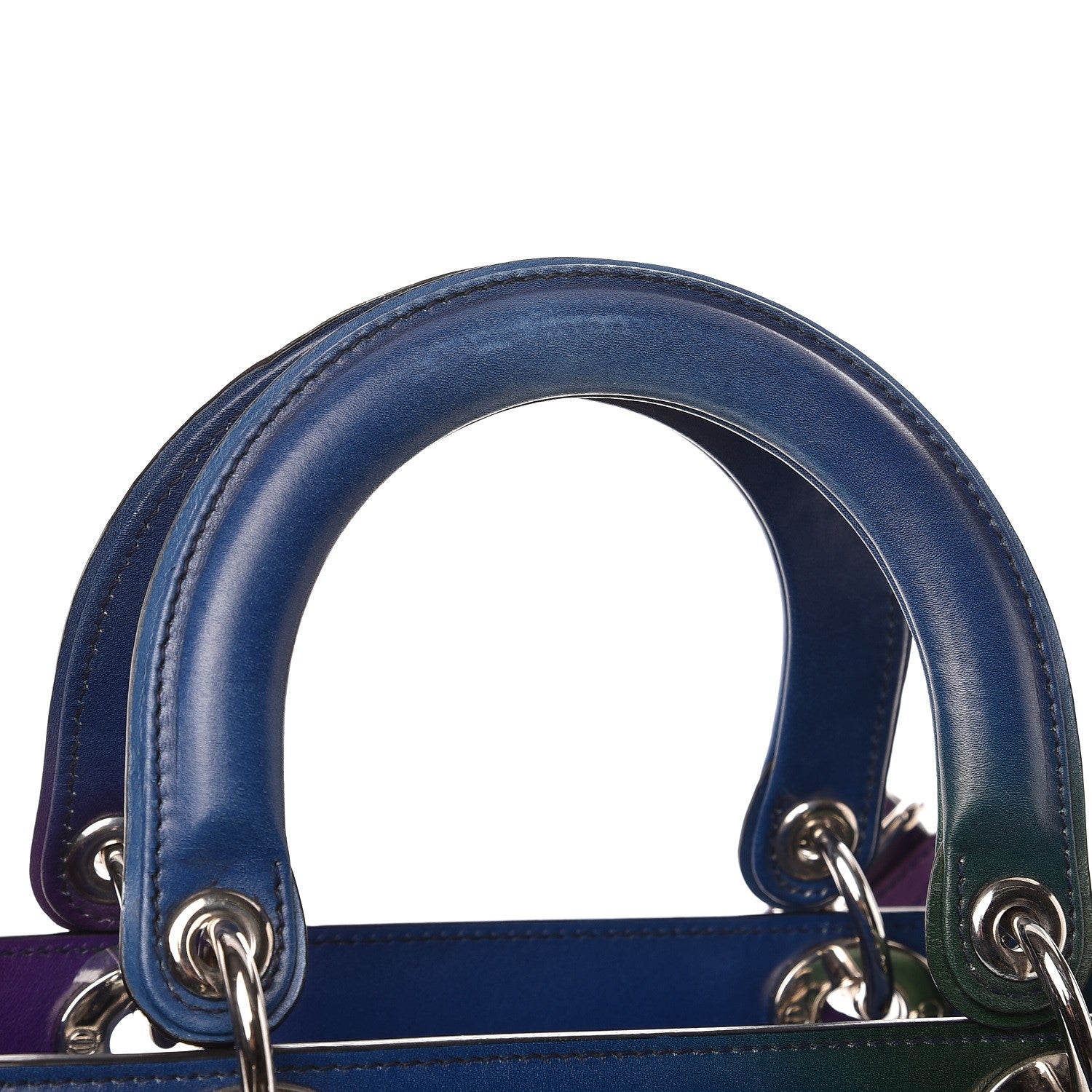 Christian Dior Box Calfskin Gradient Medium Lady Dior Purple Blue Green 13 of 13