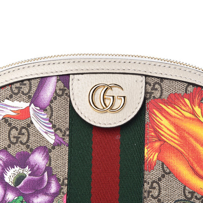 Gucci GG Supreme Monogram Flora Web GG Small Ophidia Dome Shoulder Bag White 8 of 11
