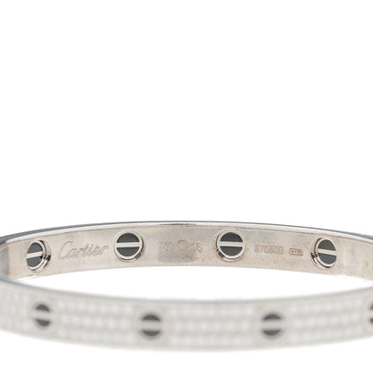 Cartier 18K White Gold Diamond Ceramic LOVE Paved Bracelet 18 3 of 3