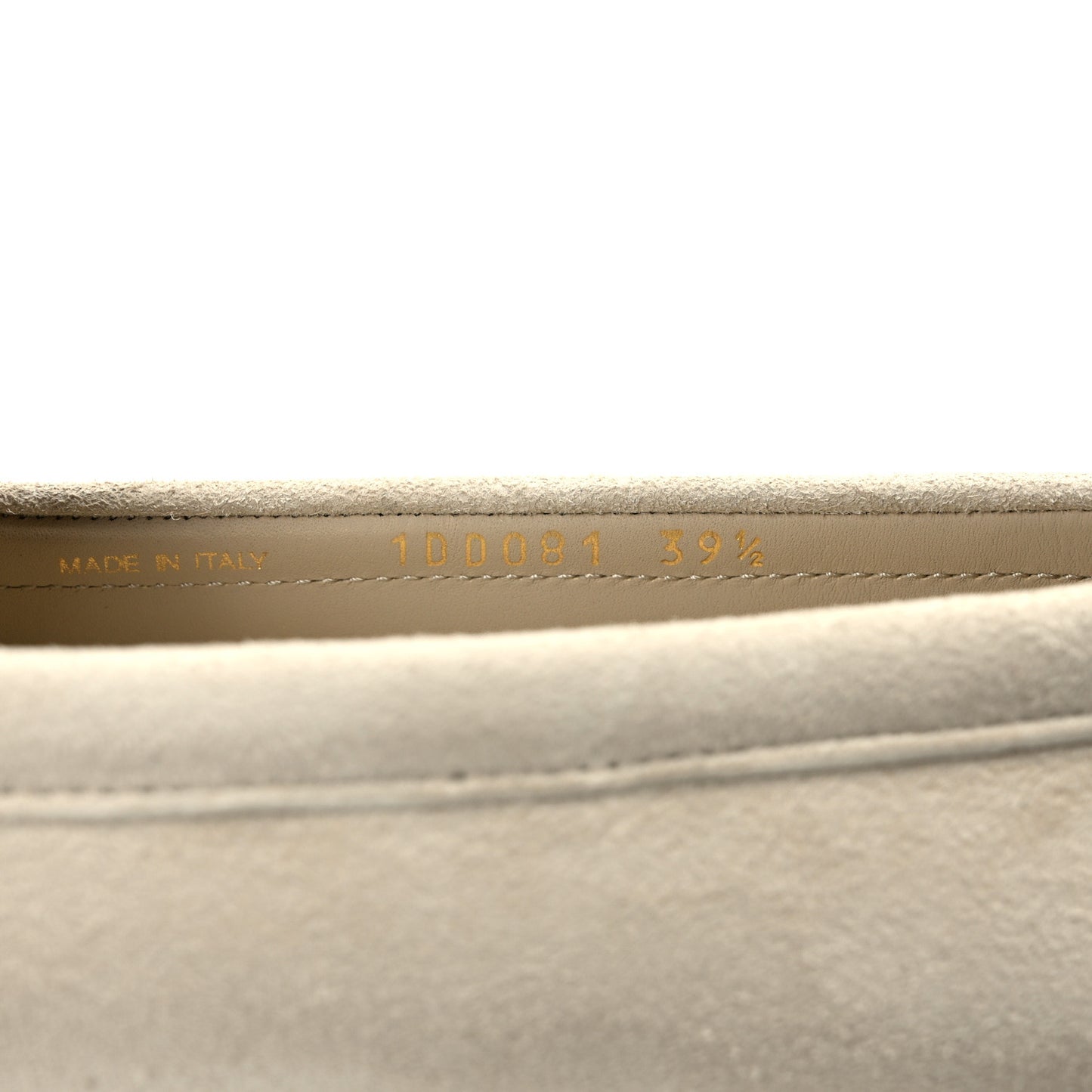 Camoscio Metal Triangle Logo Driving Loafers 39.5 Pomice