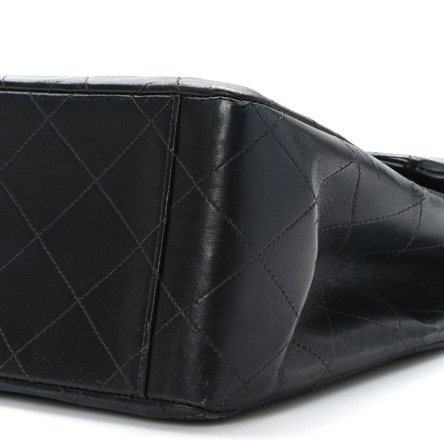 Lambskin Quilted XL Jumbo Single Flap Black