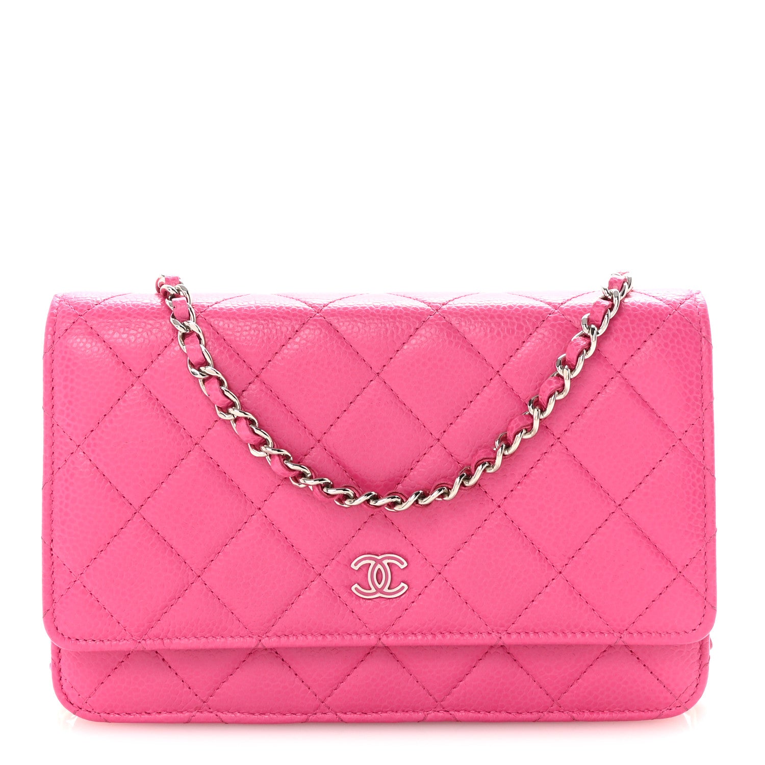 Chanel Caviar Quilted Wallet on Chain WOC Pink 1 of 11