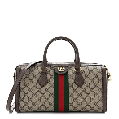 Gucci GG Supreme Monogram Web Medium Ophidia Boston Brown 1 of 10