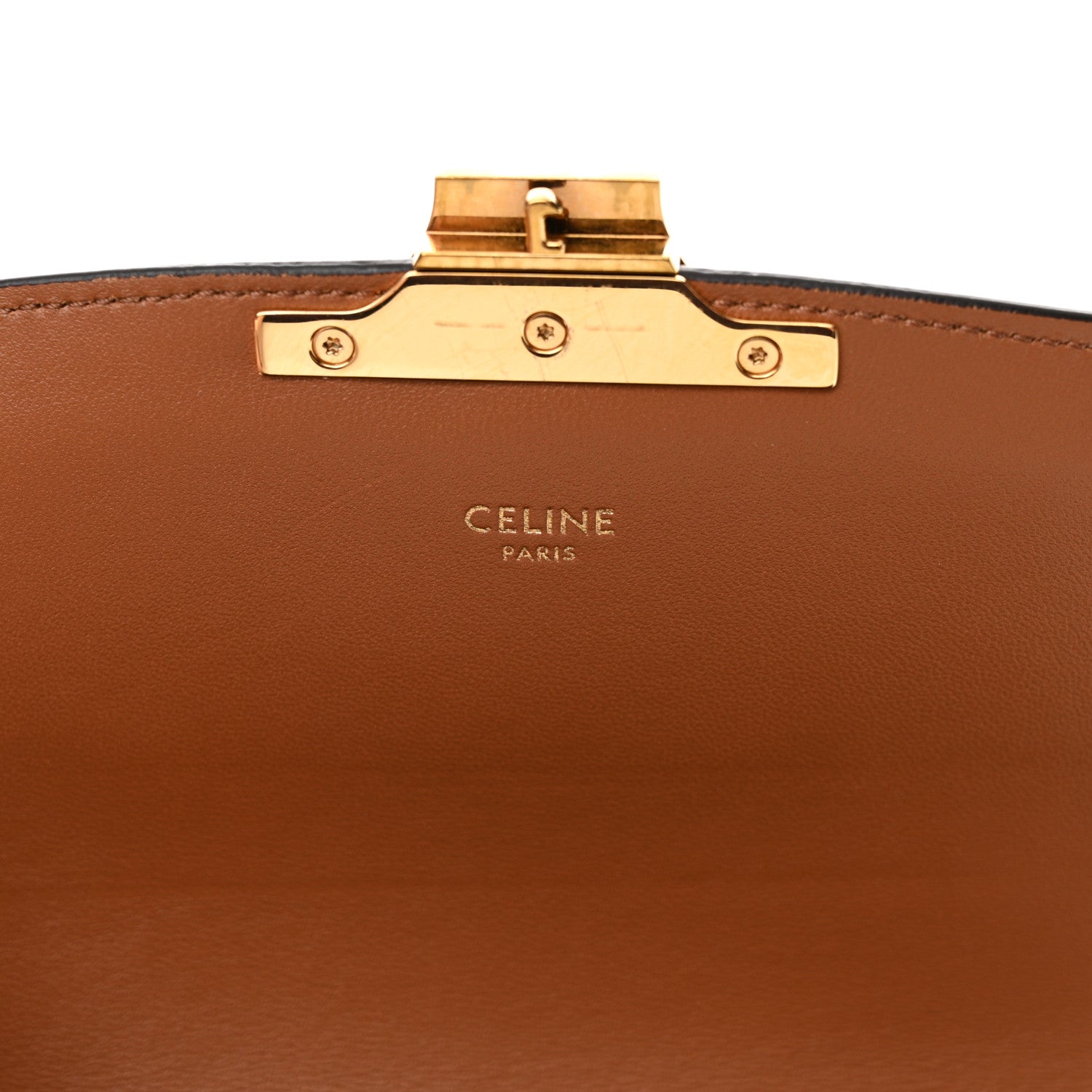 Celine Calfskin Triomphe Canvas Teen Triomphe Bag Tan 6 of 11