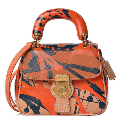Burberry Trench Calfskin Splash Print Small DK88 Top Handle Bag Pale Clementine Burnt Sienna 1 of 15