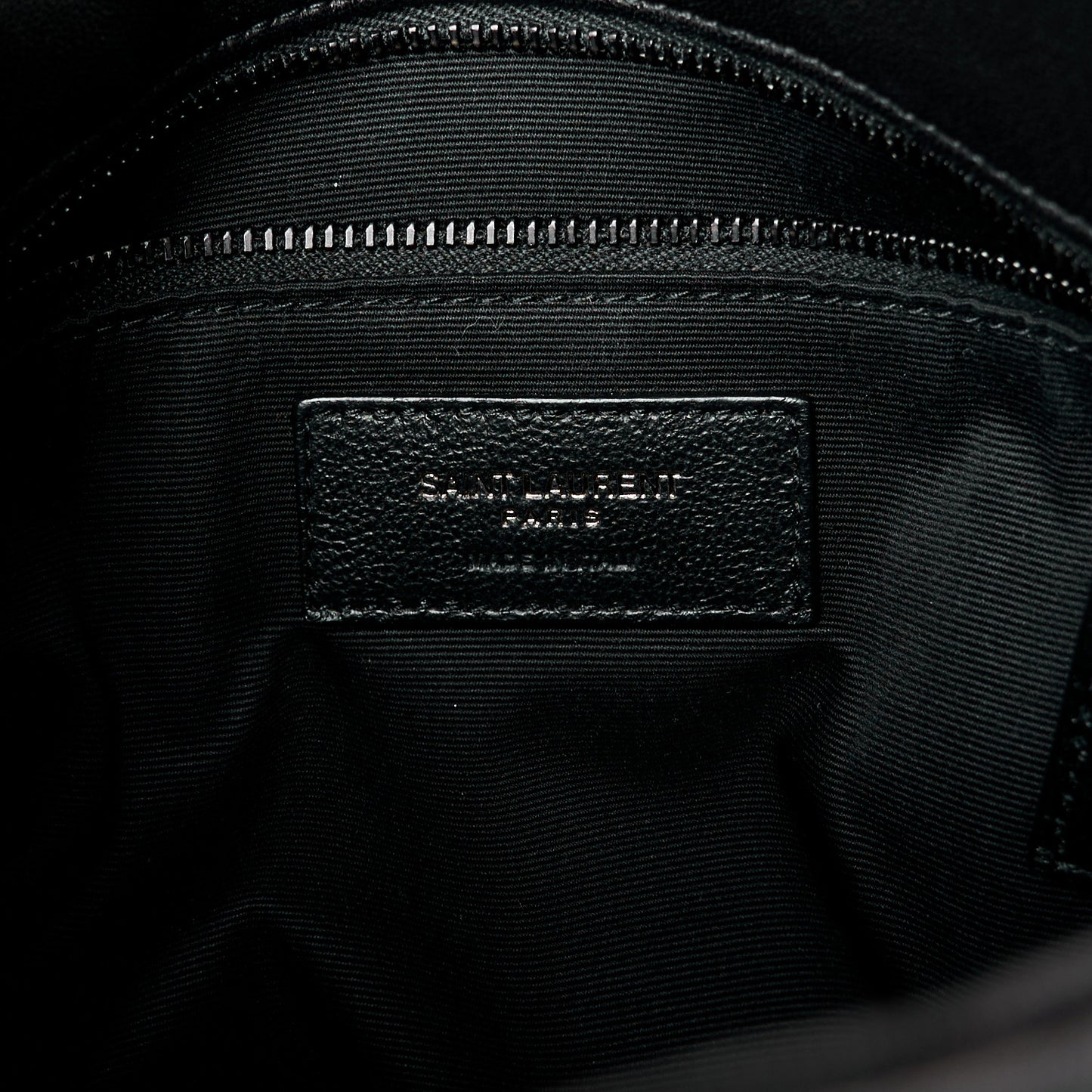 Lambskin Quilted Monogram Monochrome Small Loulou Puffer Chain Satchel Black