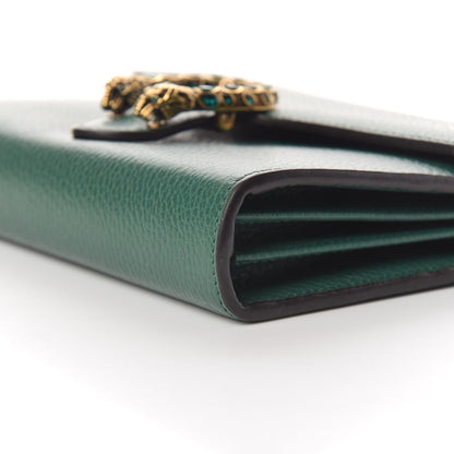 Gucci Calfskin Mini Dionysus Chain Wallet Emerald 6 of 8
