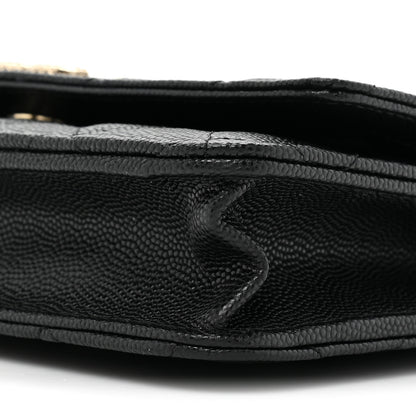 Chanel Shiny Caviar Quilted Strass CC Wallet On Chain WOC Black 11 of 13