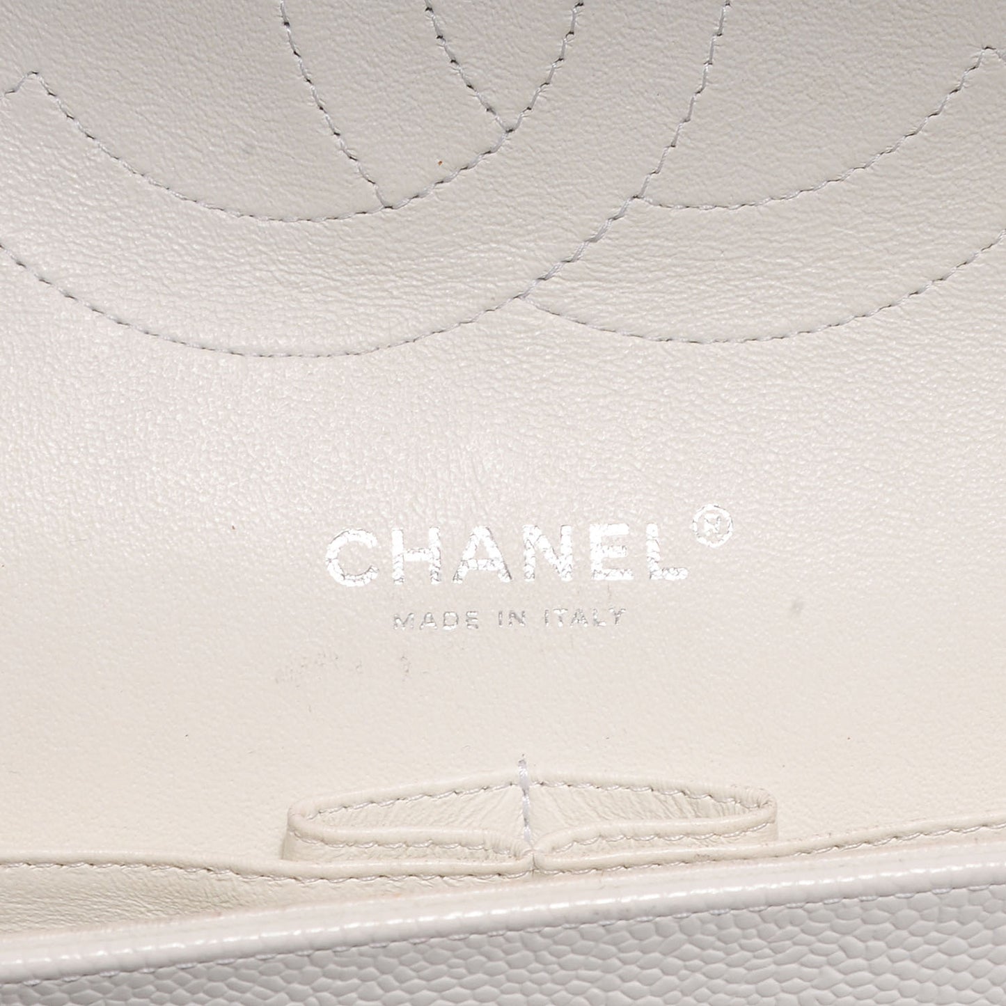Caviar Jumbo Double Flap White