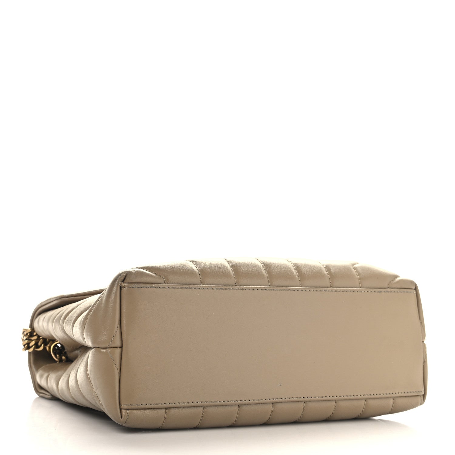 Saint Laurent Calfskin Y Quilted Monogram Small Loulou Chain Satchel Dark Beige 3 of 13