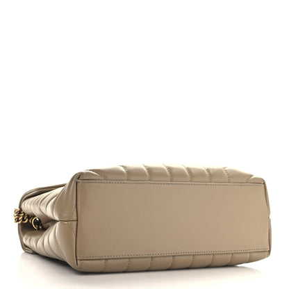 Saint Laurent Calfskin Y Quilted Monogram Small Loulou Chain Satchel Dark Beige 3 of 13