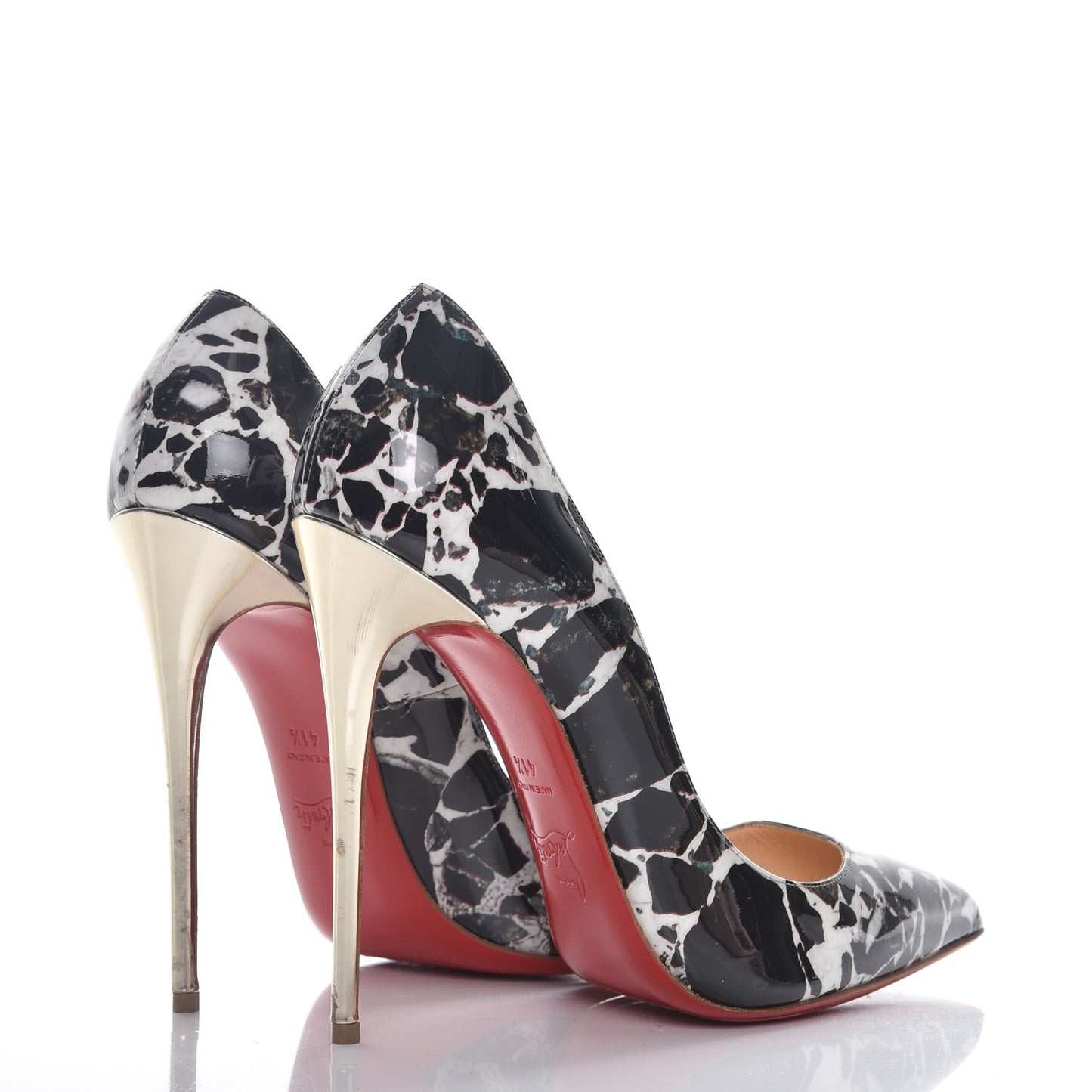Patent Carrare Pigalle Follies 120 Pumps 41.5 Black White Light Gold