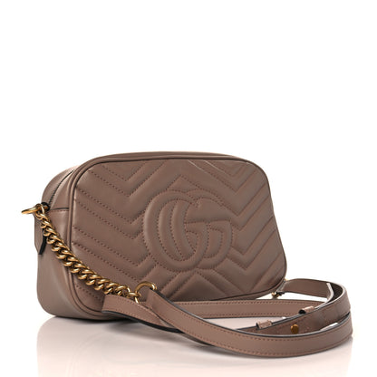 Gucci Calfskin Matelasse Small GG Marmont Chain Shoulder Bag Porcelain Rose 2 of 9