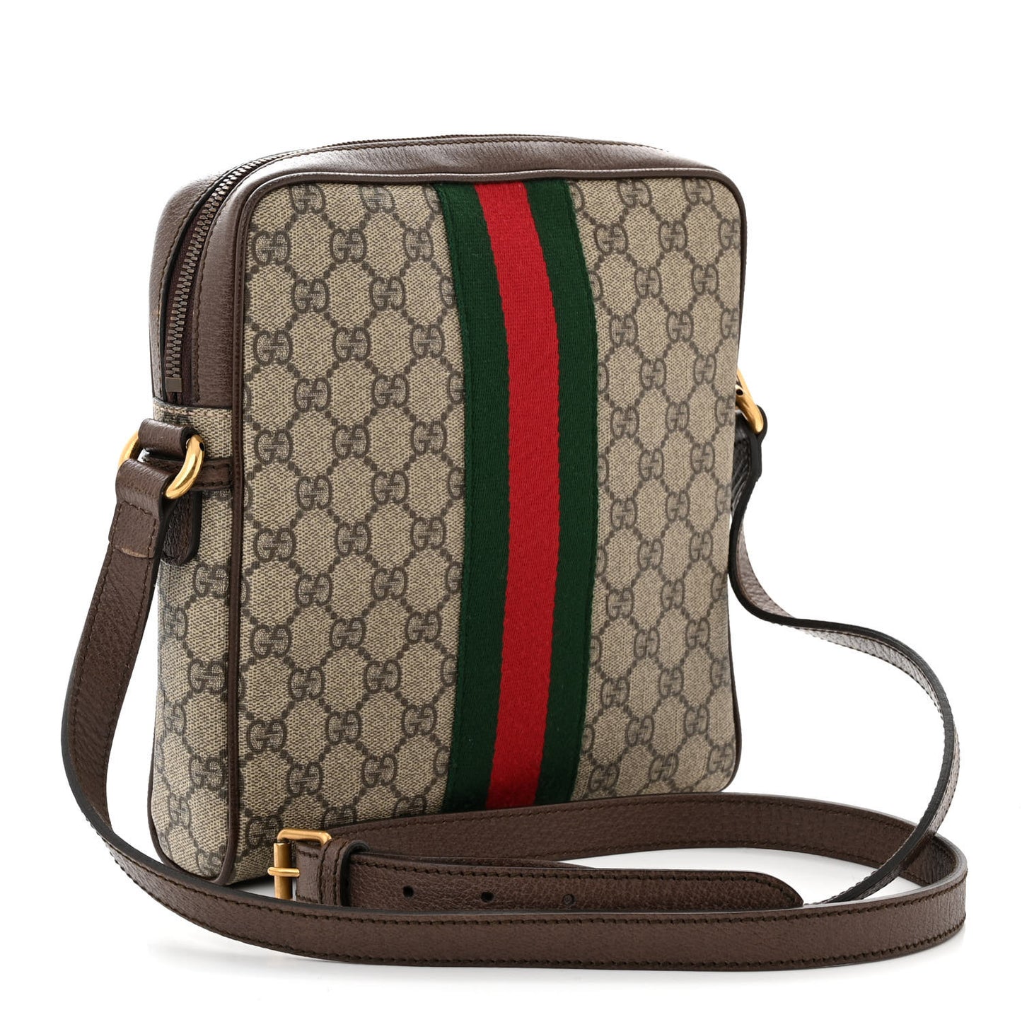 GG Supreme Monogram Web Small Ophidia Messenger Bag Brown