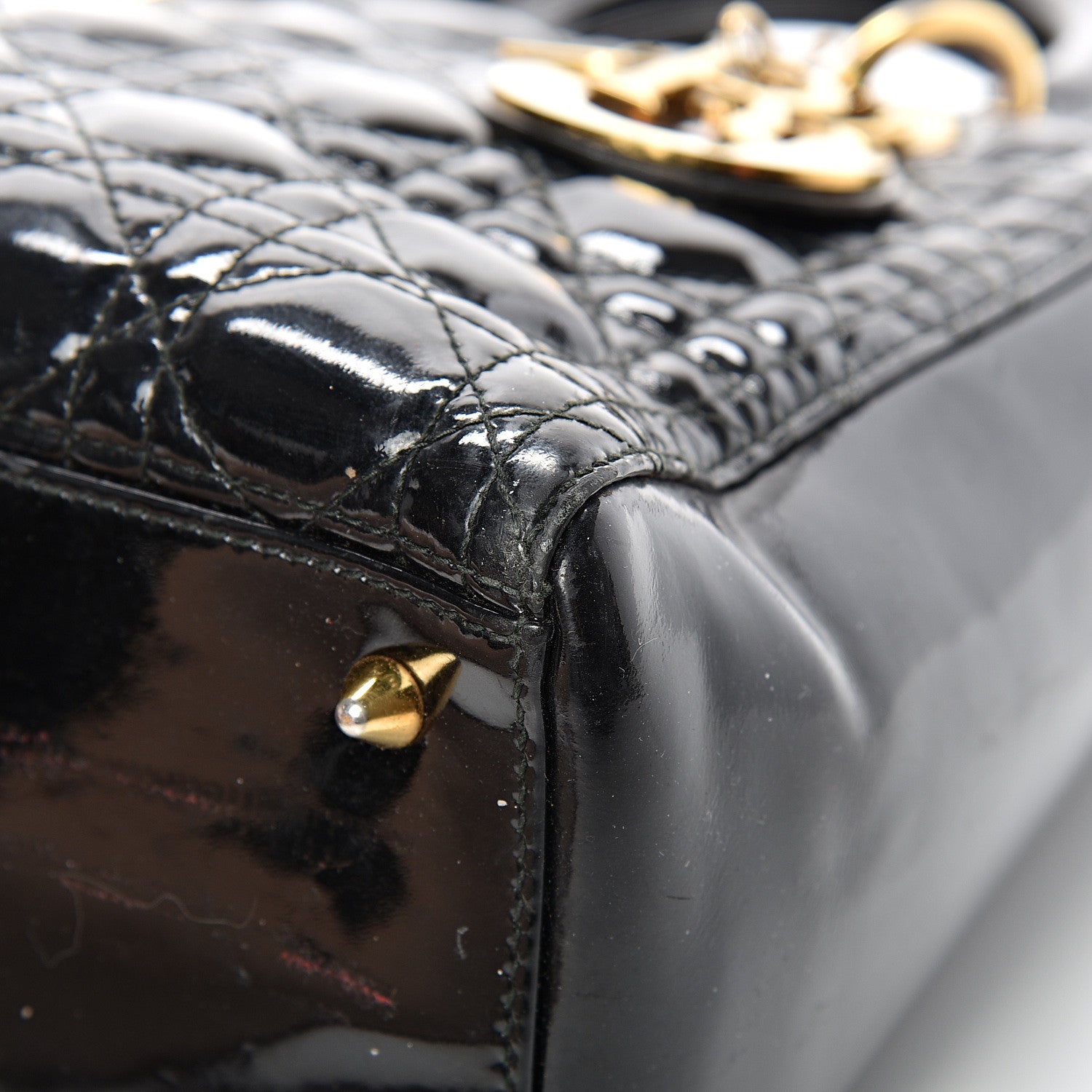 Christian Dior Patent Cannage Medium Lady Dior Black 9 of 18