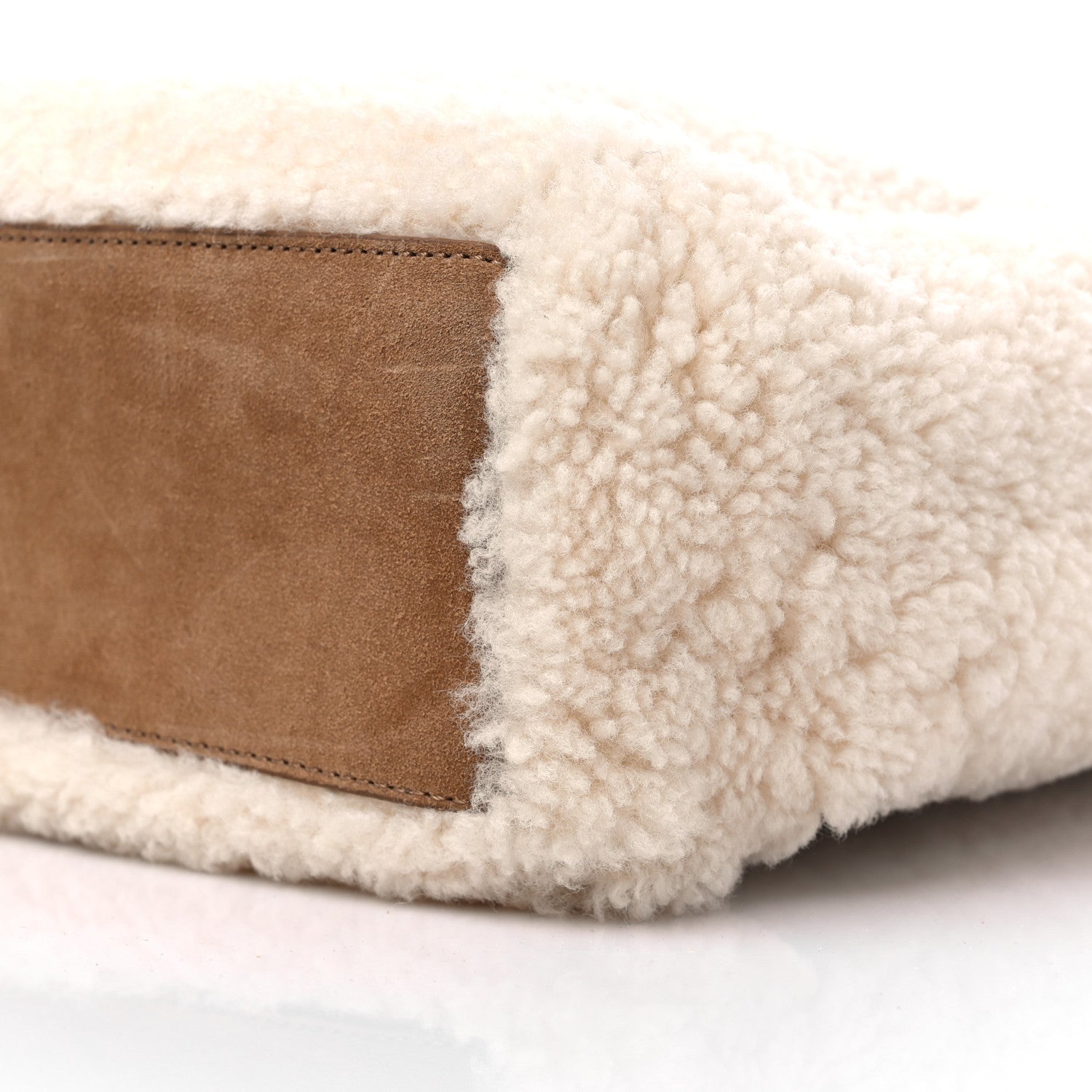 Telfar X UGG Suede Shearling Medium Shopping Bag Natural 8 of 9