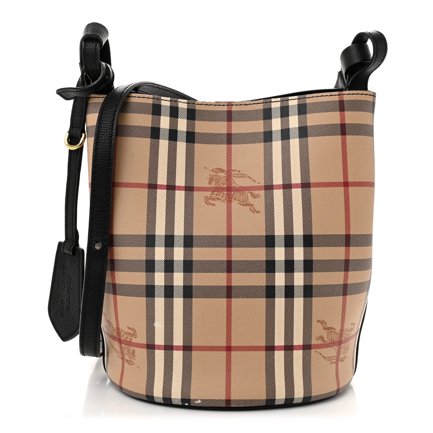 Burberry Haymarket Check Colours Small Lorne Bucket Crossbody Black 1 of 11
