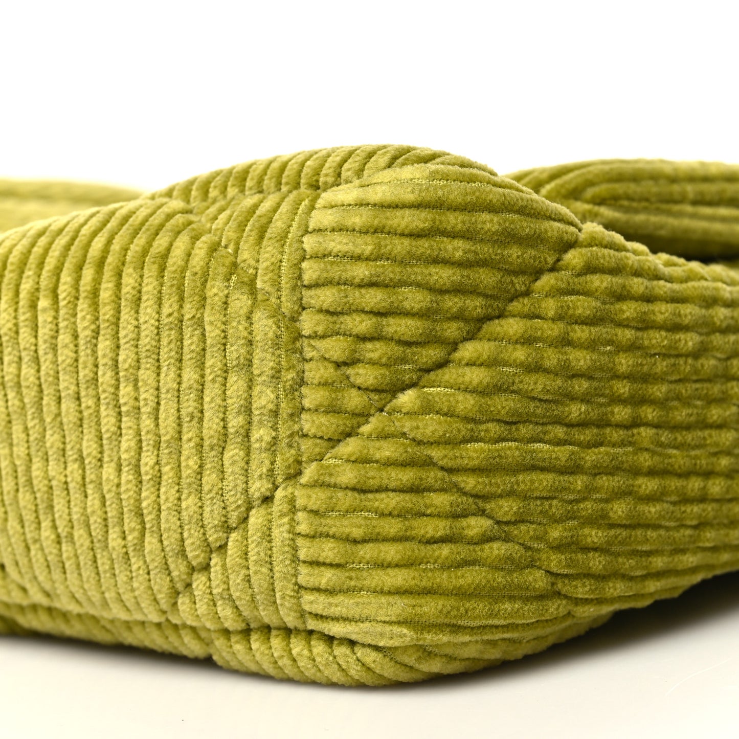 Corduroy Quilted Medium Chanel 19 Flap Light Green