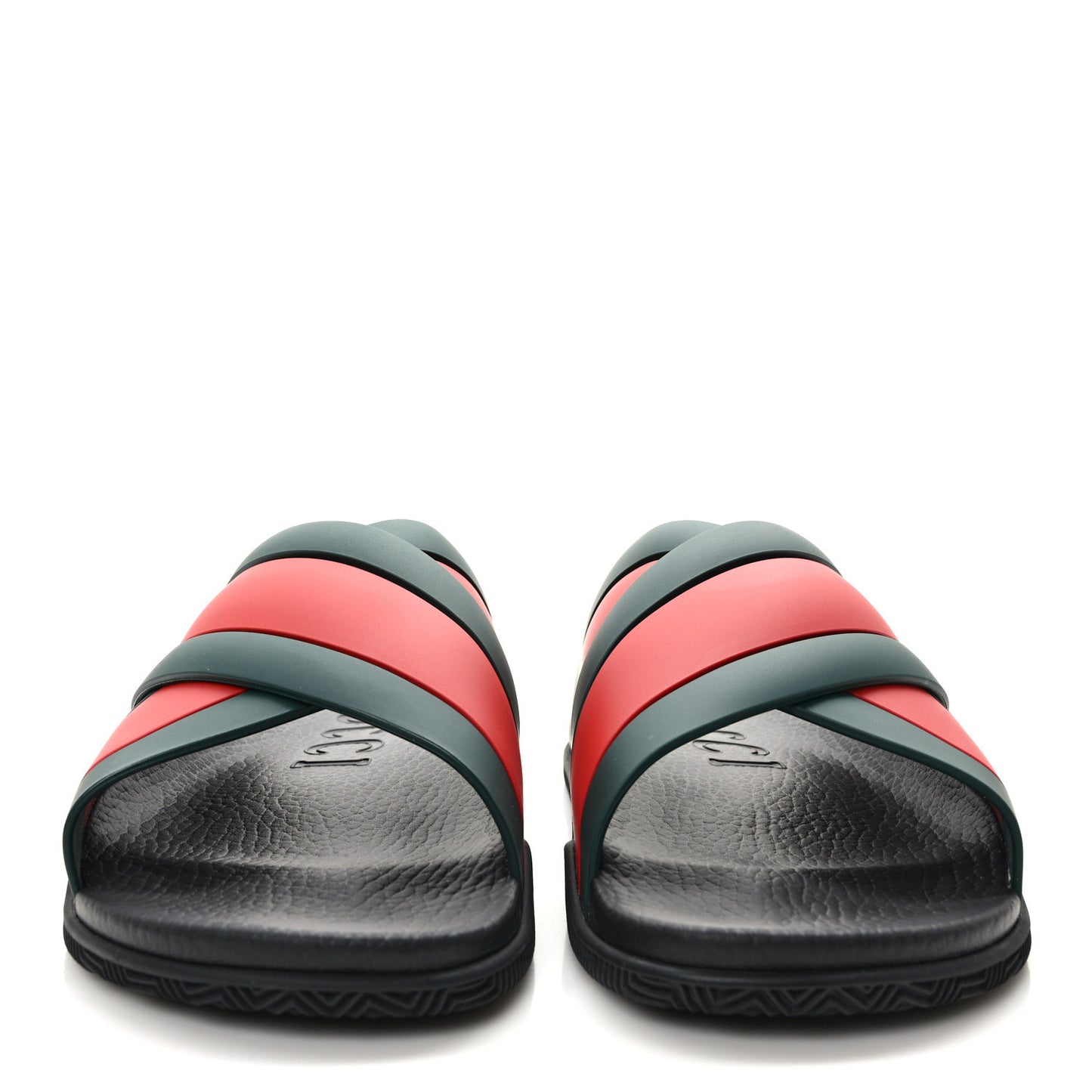 Rubber Web Mens Criss Cross Slide Sandals 9 Green Red
