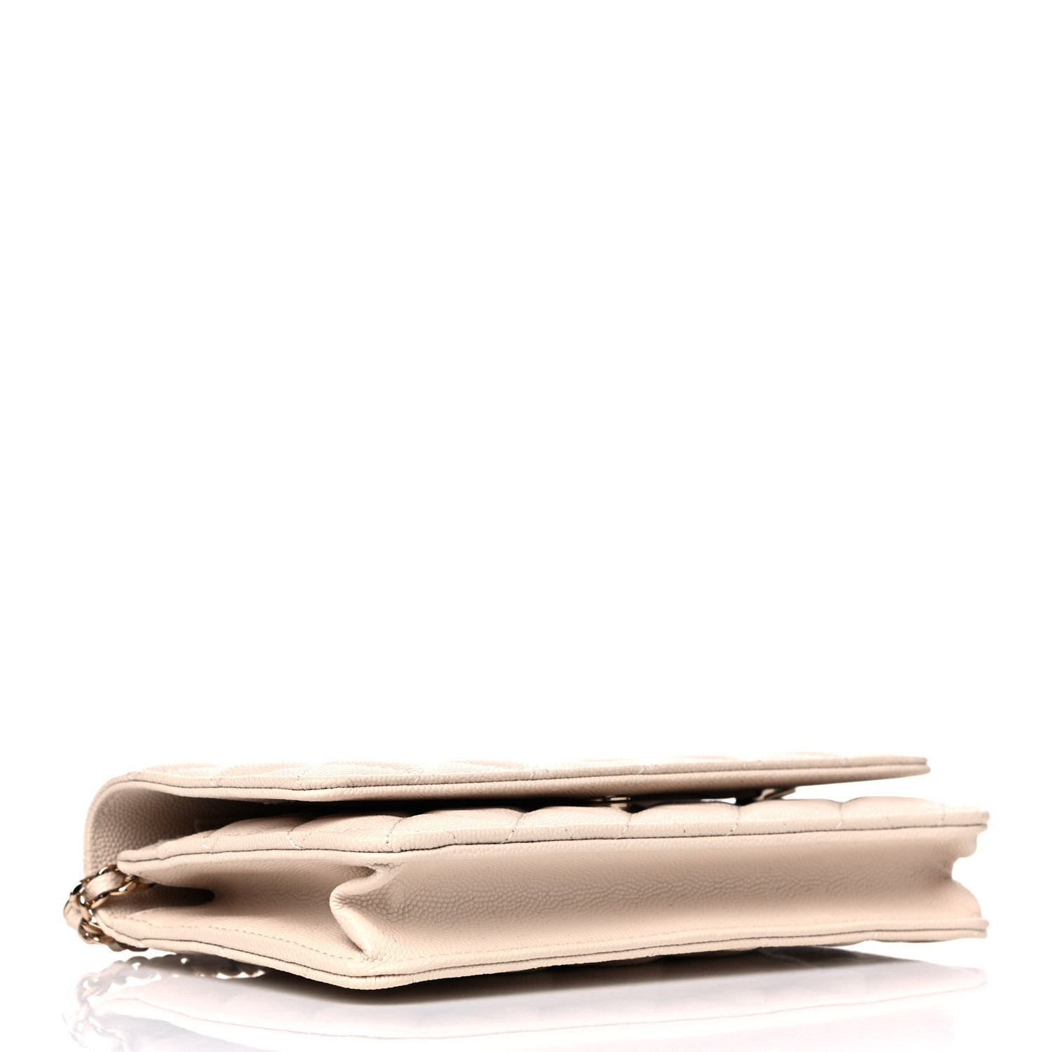 Chanel Caviar Quilted Wallet On Chain WOC Light Beige 4 of 12