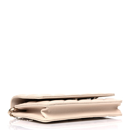 Chanel Caviar Quilted Wallet On Chain WOC Light Beige 4 of 12