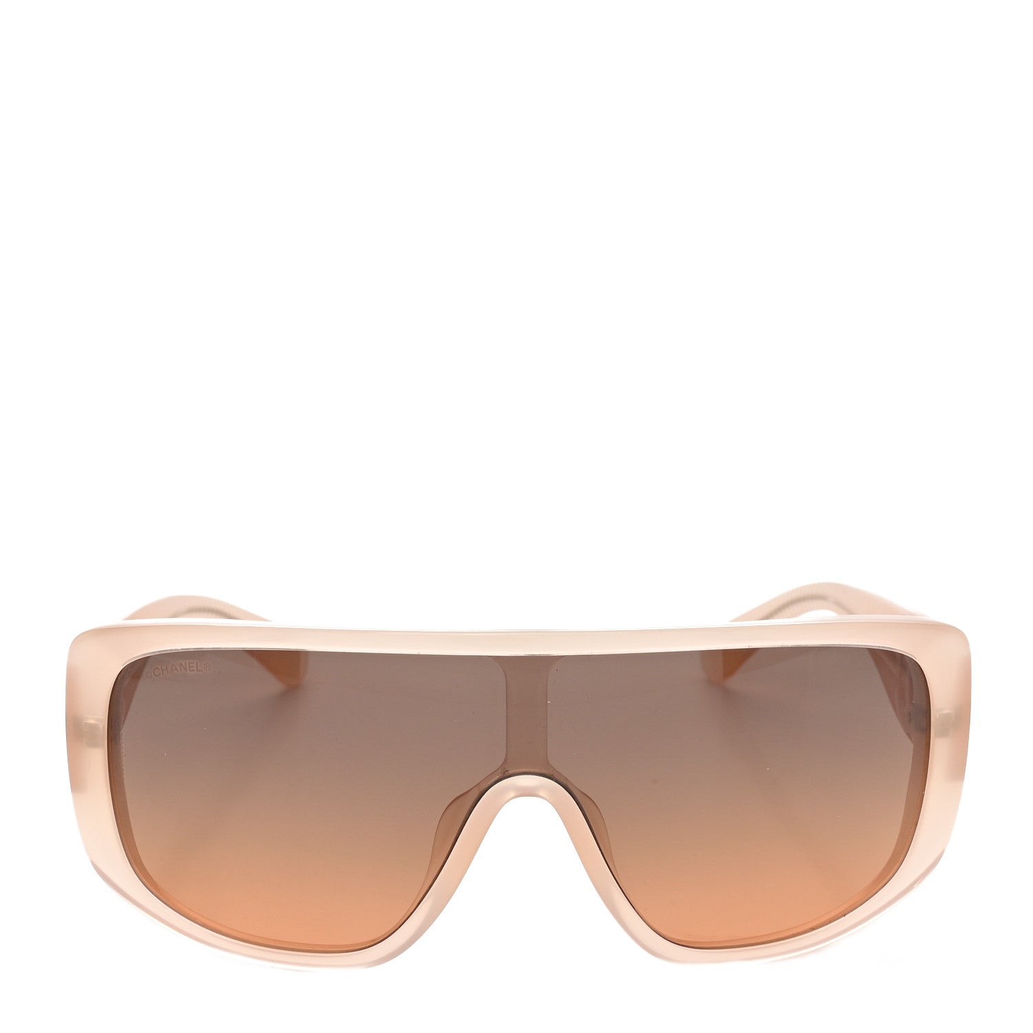 Chanel Transparent Acetate Shield Sunglasses 5495 Light Pink 2 of 6