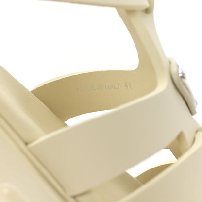 Prada Foam Rubber Metal Triangle Logo Monolith 55mm Cage Sandals 41 Quarzo 8 of 8