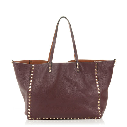 Valentino Garavani Grained Calfskin Medium Rockstud Reversible Tote Light Cuir Rubin 7 of 8