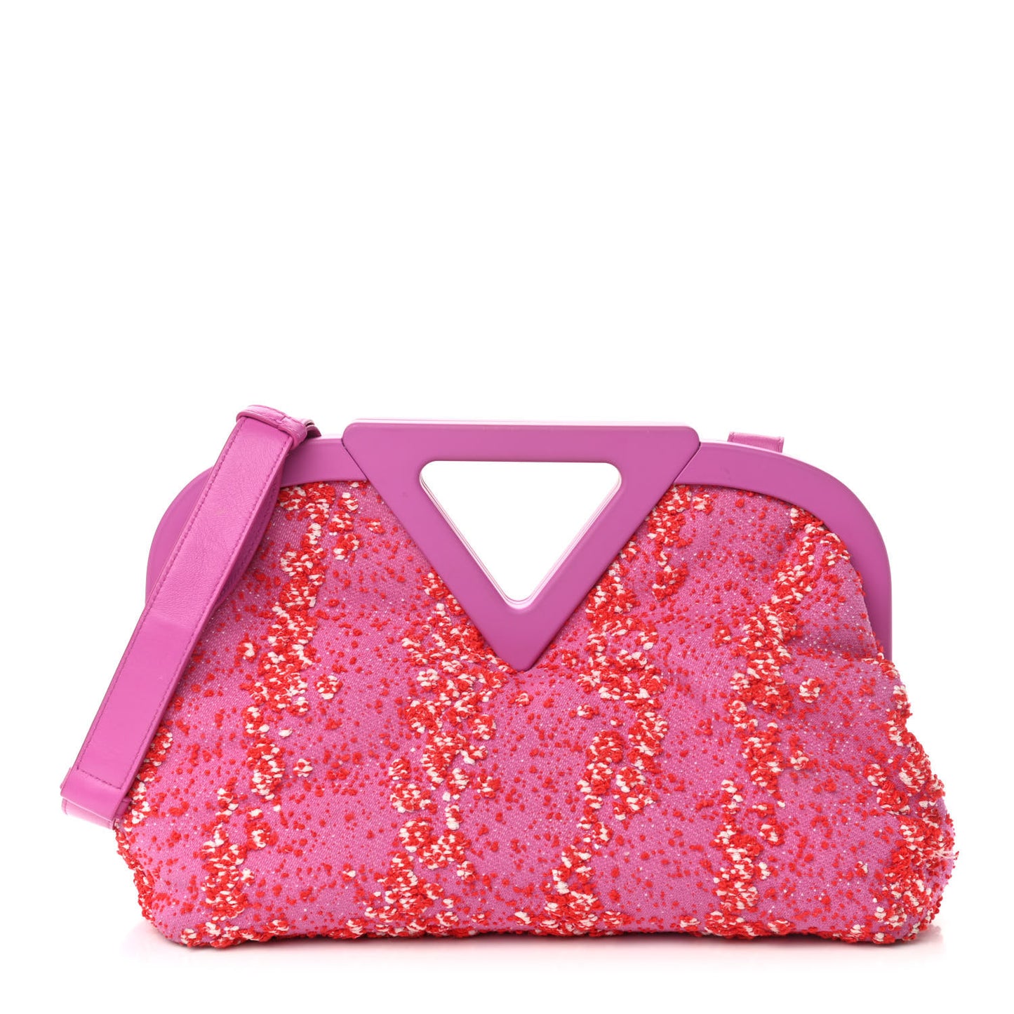 Textured Fabric Medium The Point Triangle Bag Cerise