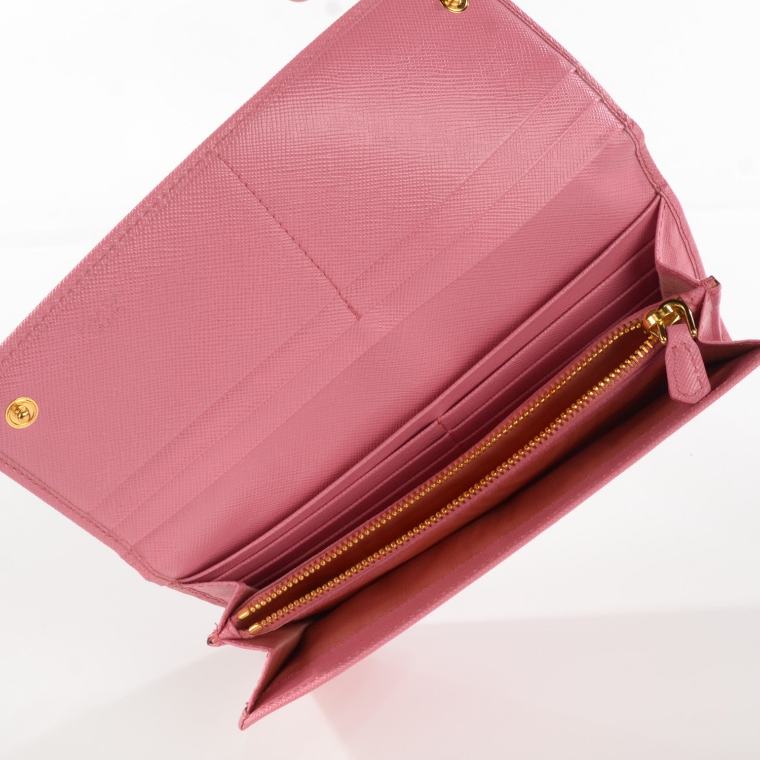 Prada Saffiano Metal Continental Flap Wallet Geranio 5 of 9