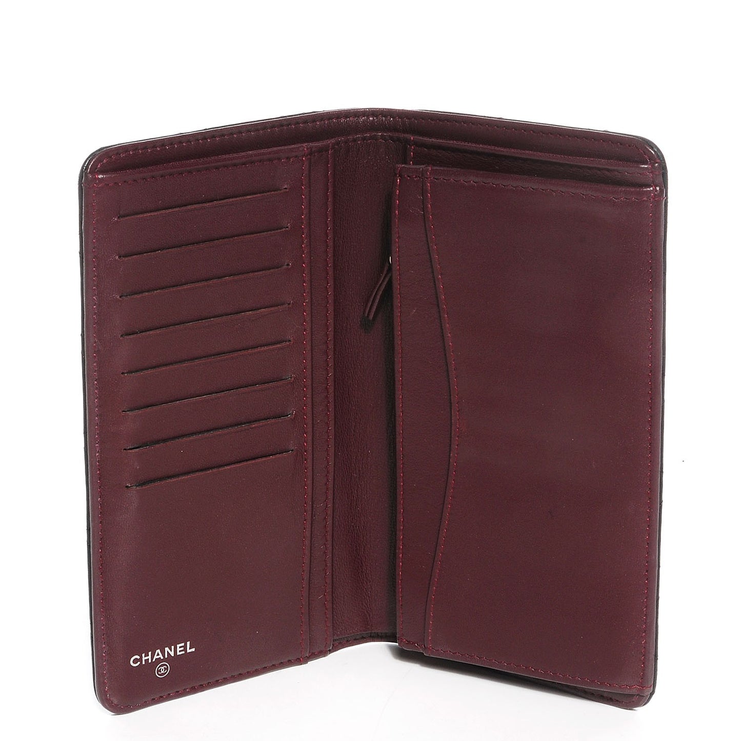 Lambskin Quilted Yen Wallet Black