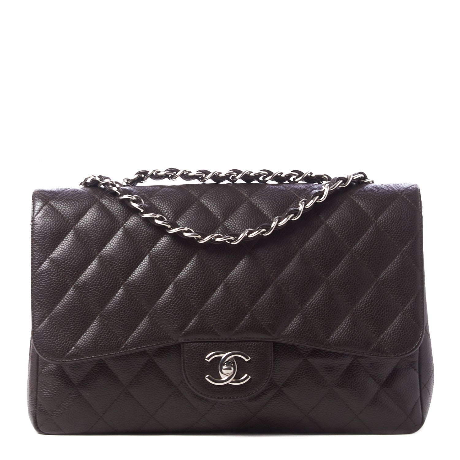 Chanel Caviar Quilted Jumbo Single Flap Brown 1 of 10