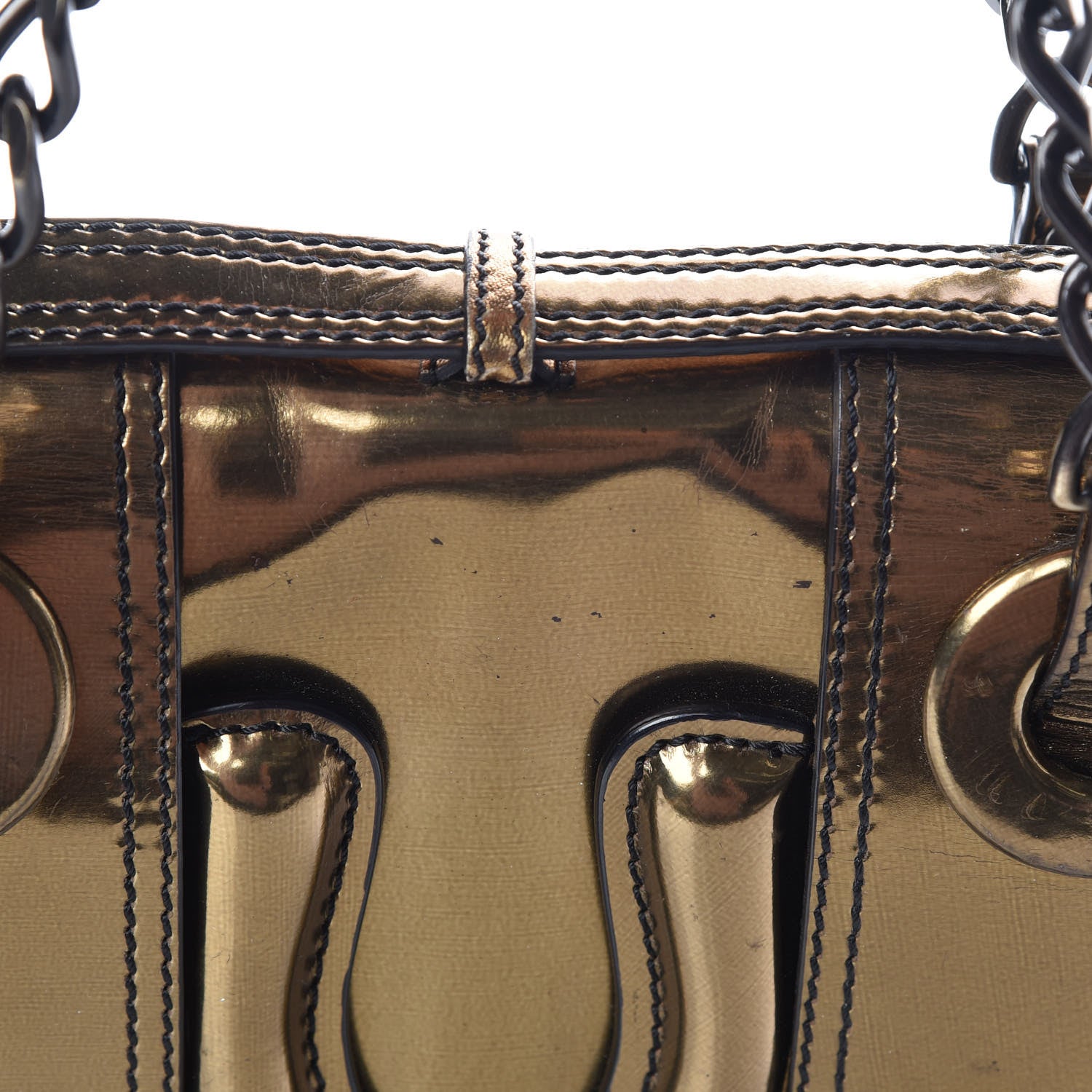 Fendi Patent Calfskin B Bag Gold 18 of 24