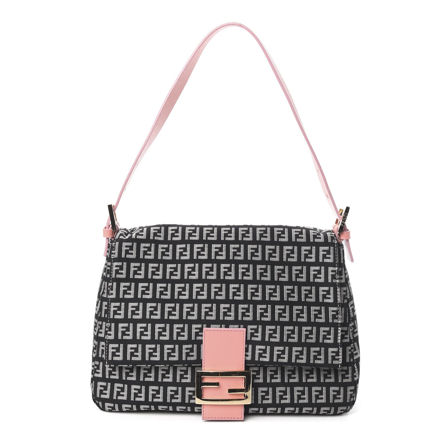 Fendi Zucchino Mama Baguette Navy Pink 1 of 10